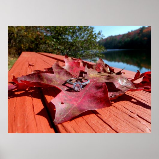 Verlobung auf Herbstleaf Poster (Vorne)