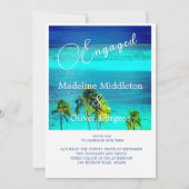 Verlobung "Blauer tropischer Ozean" Einladung (Rückseite)