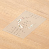 Verlobung Blush White Wiadow Floral Wreath laden Acryleinladungen (Ablage )