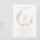Verlobung Blush White Wiadow Floral Wreath laden Dankeskarte (Vorne/Hinten)