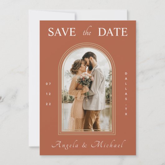 Verlobung Boho Brown Save The Date (Vorderseite)