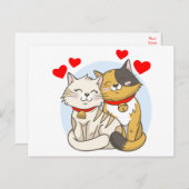 Verlobung Brautparty Red Wedding Liebe Cat Postkarte (Vorne/Hinten)