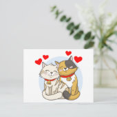Verlobung Brautparty Red Wedding Liebe Cat Postkarte (Stehend Vorderseite)