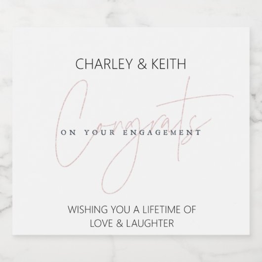 VERLOBUNG, BREITE, VEREINBARUNGSPARTEI ALKOHOLFLASCHENETIKETT (Einzelnes Label)