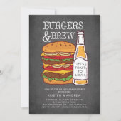 Verlobung Burgers & Brew Einladung (Vorderseite)