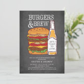 Verlobung Burgers & Brew Einladung (Stehend Vorderseite)