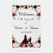 Verlobung Burgund Acrylschild (Vorderseite)