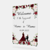 Verlobung Burgund Acrylschild (Winkel)