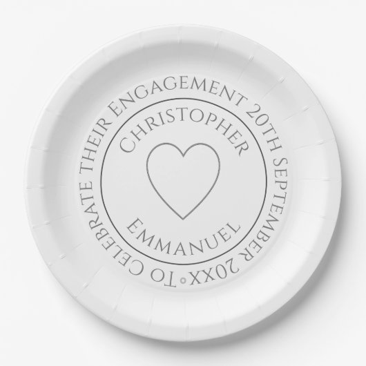 Verlobung Celebration Party Paper Teller (Vorderseite)