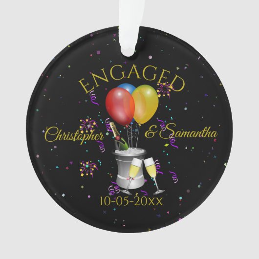 Verlobung Celebration Personalisiert Ornament (Vorderseite)