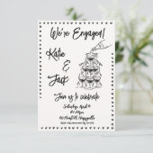 Verlobung Champagne Stack Einladung (Stehend Vorderseite)