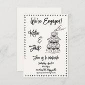 Verlobung Champagne Stack Einladung (Vorne/Hinten)