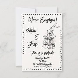 Verlobung Champagne Stack Einladung