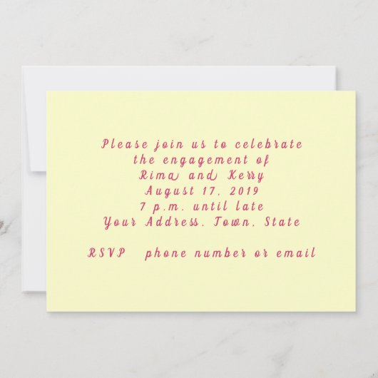 Verlobung Cherry Blossoms Einladung (Rückseite)