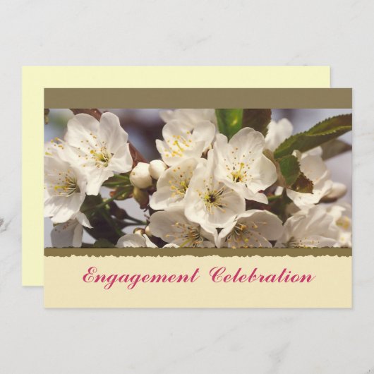 Verlobung Cherry Blossoms Einladung (Vorne/Hinten)