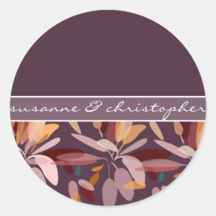 Verlobung/Chic Lila botanische Geschenkboxen Runder Aufkleber