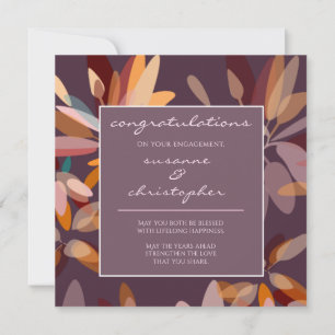Verlobung/Chic Plum und Beige Botanisch Karte