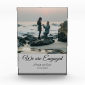 Verlobung Couple's Foto und Name Grau (Vorderseite)