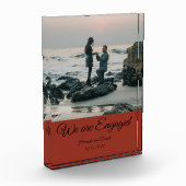 Verlobung Couple's Foto und Name Rustikal Orange (Links)