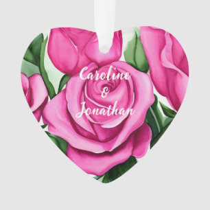 Verlobung der Aquarell-Rose Ornament