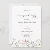 Verlobung der Aquarellfarben-Wildblume Einladung (Vorderseite)