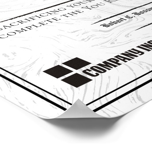 Verlobung der Arbeitnehmer bleibe Verzugsurkunde Poster (Ecke)