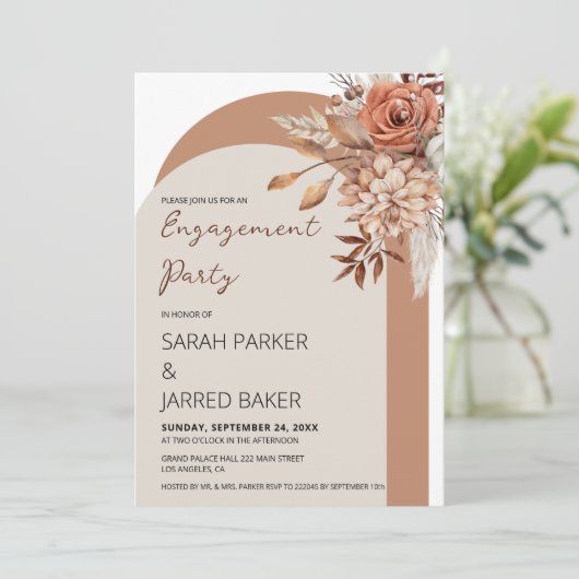 Verlobung der Blume Einladung (Stehend Vorderseite)