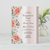 Verlobung der Blume Wasserfarbe Einladung (Stehend Vorderseite)