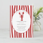 Verlobung der Küstenlobster Einladung (Stehend Vorderseite)