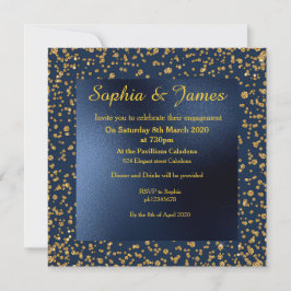 Verlobung der Marine und Gold Elegante Glitzern Einladung