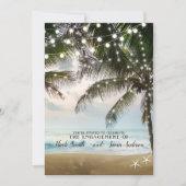 Verlobung der Palmen des tropischen Strandes Einladung (Vorderseite)
