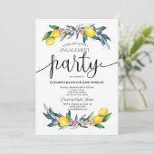Verlobung der Wasserfarben Limonen Einladung (Stehend Vorderseite)