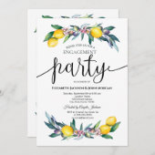 Verlobung der Wasserfarben Limonen Einladung (Vorne/Hinten)