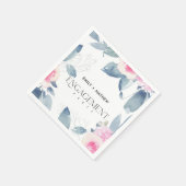 VERLOBUNG DES BLUSBLAUEN BLUE FLORAL WATERCOLOR BU SERVIETTE (Ecke)