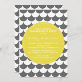 Verlobung des grauen und gelben Musters Einladung (Vorne/Hinten)