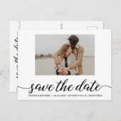 Verlobung des modernen Fotos Save the Date Postkarte (Vorne/Hinten)