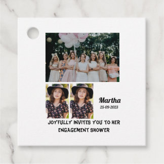 Verlobung Dusche Custom 3 FotoCollage Geschenkanhänger