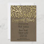 Verlobung Dusche Gold Moderne schicke rustikale Kr Einladung (Vorderseite)
