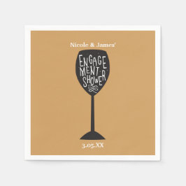 VERLOBUNG DUSCHE Weinglas JEDE FARBE Napkins Serviette