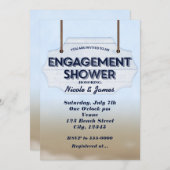 Verlobung Dusche Weißholz Einladungen (Vorne/Hinten)