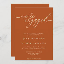 Verlobung Einfache Terracotta Einladung