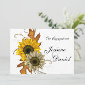 Verlobung Einladen von weißer Gelbblüte Einladung (Stehend Vorderseite)