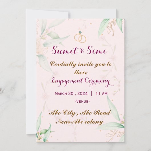 Verlobung Einladung (Vorderseite)