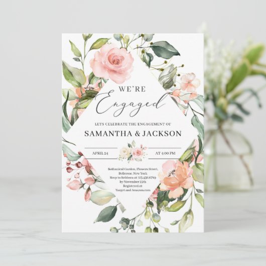 Verlobung Einladung (Stehend Vorderseite)