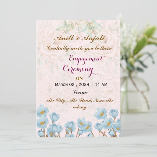 Verlobung Einladung (Stehend Vorderseite)