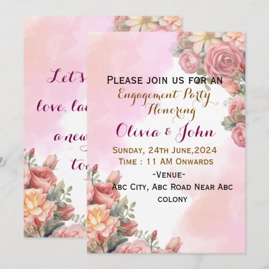 Verlobung Einladung (Vorne/Hinten)