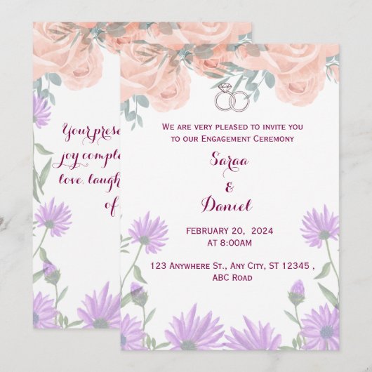 Verlobung Einladung (Vorne/Hinten)