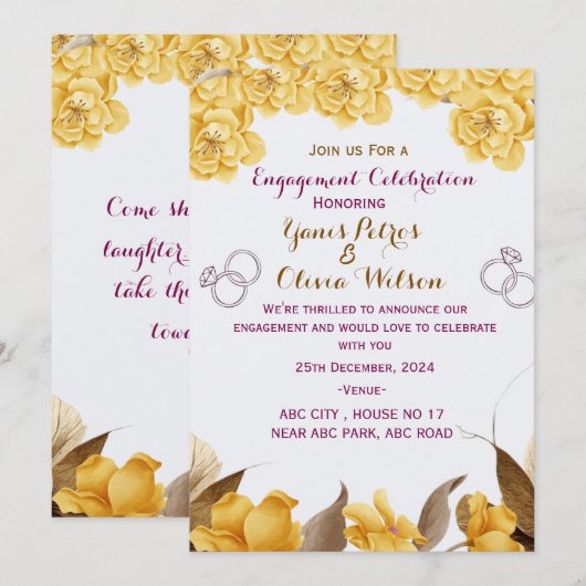 Verlobung Einladung (Vorne/Hinten)