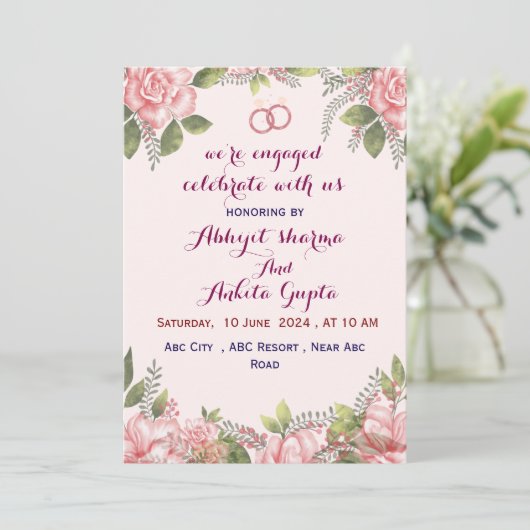 Verlobung Einladung (Stehend Vorderseite)