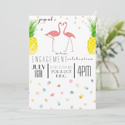 Verlobung Einladung (Stehend Vorderseite)